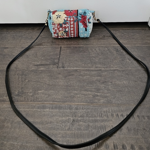 Anthropologie Floral and Beaded Mini Purse - Picture 4 of 6